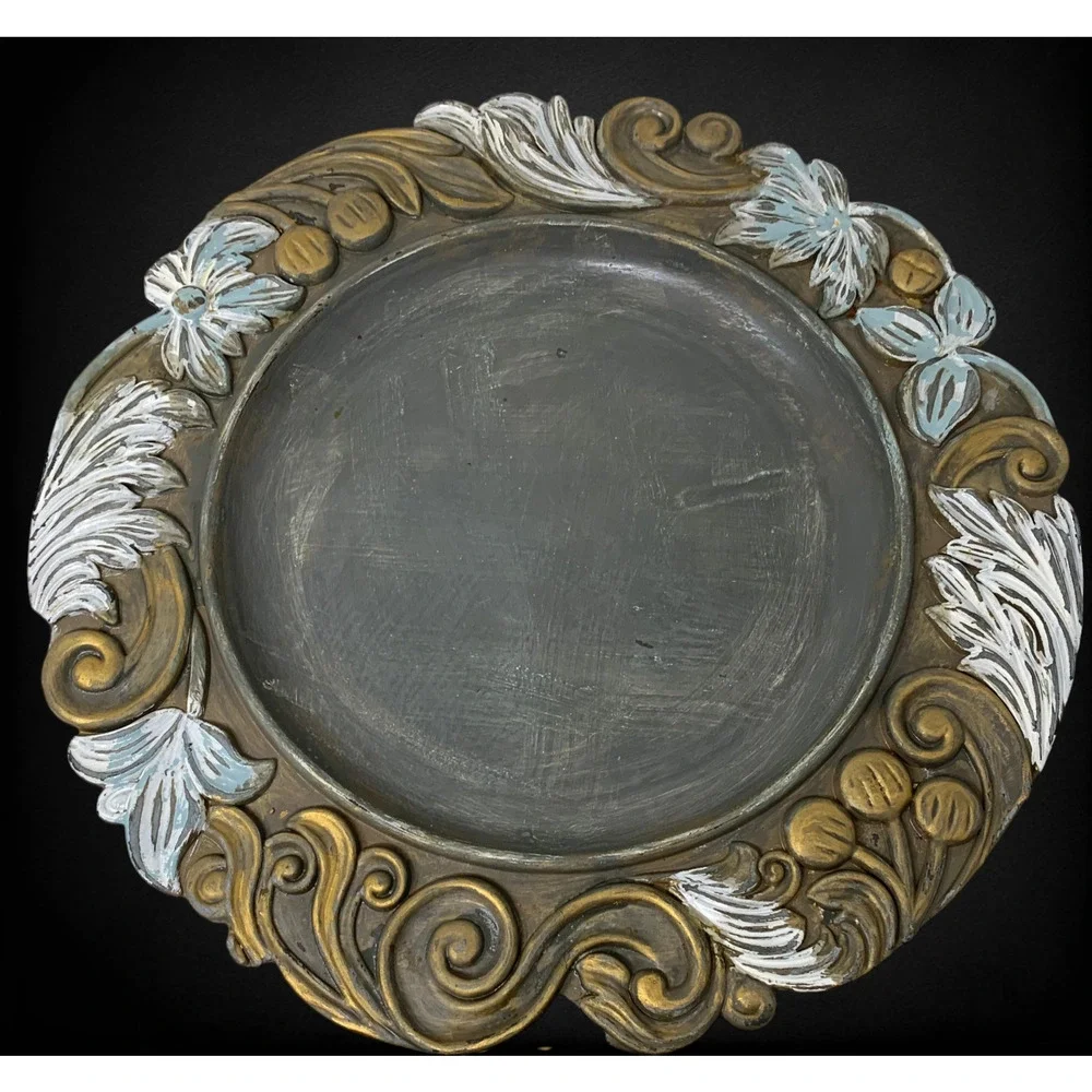 Vtg Lot 4 x Pottery Barn Decorative Charger Plates 14